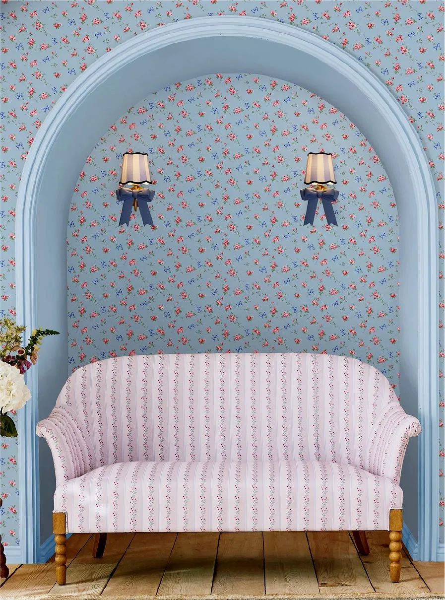 Living room Rose and Bows wallpaper